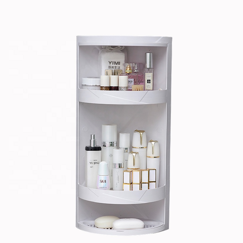 Rotating Large Capacity Storage Box Bins Corner Organizer Hot Sale Popular Bathroom 3 Layer 360 Storage Holders & Racks Plastic