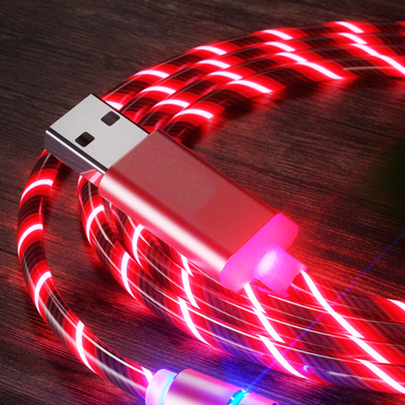 Luminous освещения Usb Синхронизация микроданных, 3 в 1 для Iphone телефонной линии, Usb кабель для адаптера Lightning, Usb-C Type C со встроенными светодиодами, которые надо заряжать Магнитный o Магнитный зарядный кабель