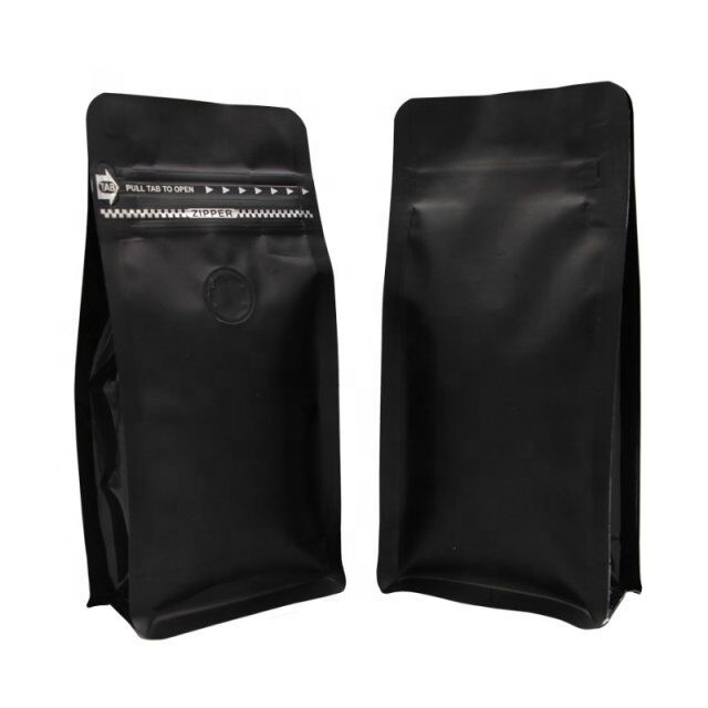 Изготовленный на заказ 250g 500g 1 кг-стойка с принтом; Цвет белый, черный матовый в одну сторону клапан Ziplock мешок для кофе мешок