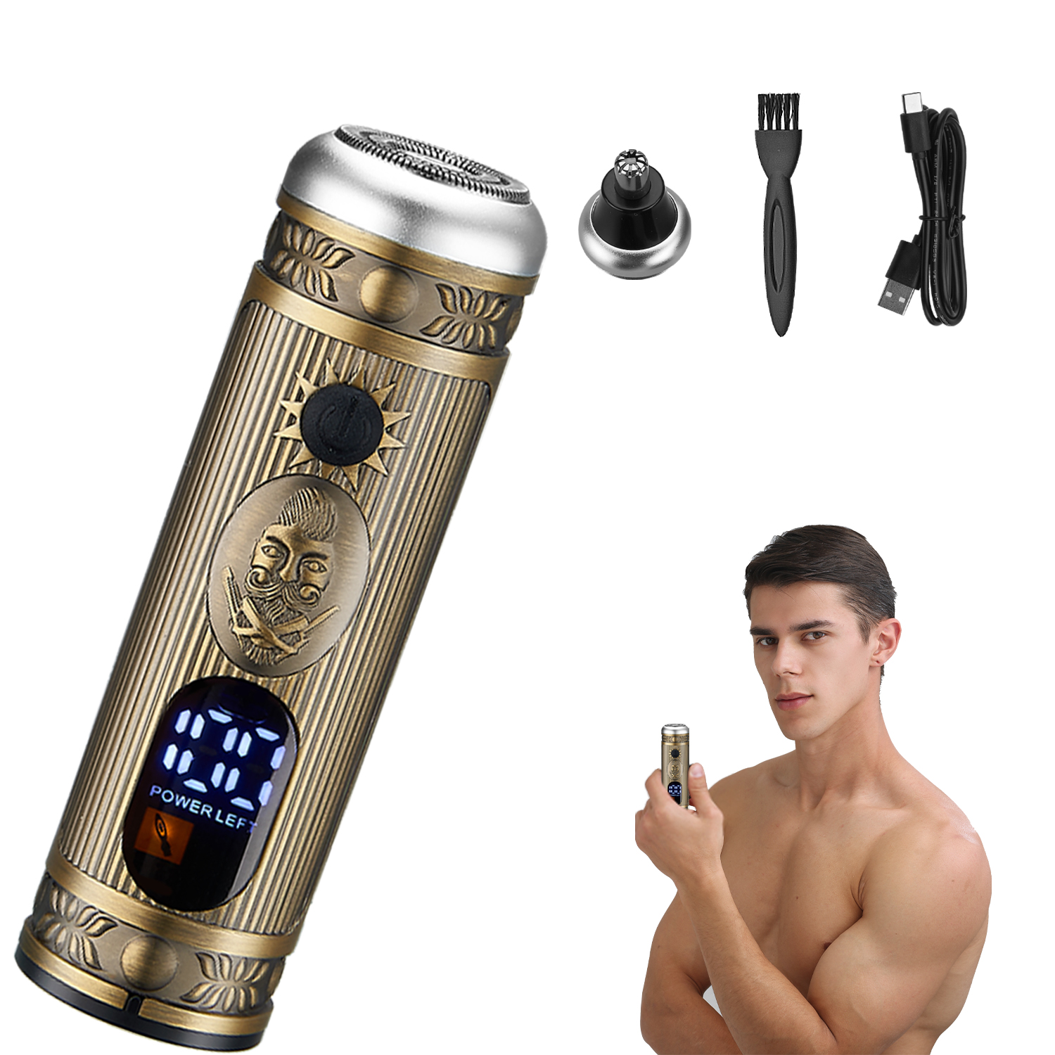 Professional electric Clipper USB Rechargeable stainless steel 2 in 1 Ear and Nose Hair Trimmer Women