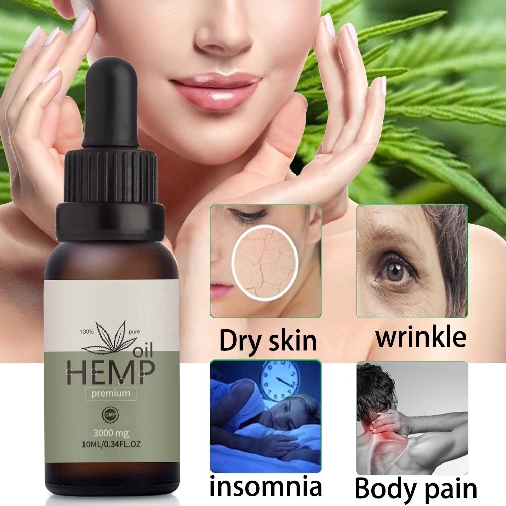 10 мл экстракт семян конопли Премиум Высокое качество концентрация CBD смесь эфирное oem против дневных морщин бессонница конопляное сывороточное масло