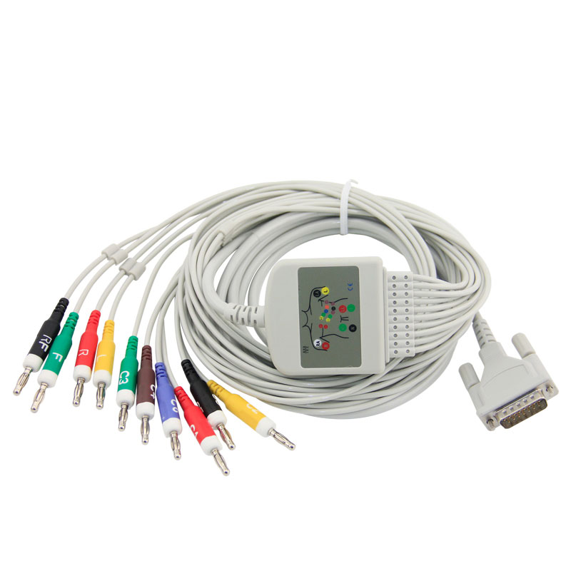12 ЭКГ/ЭКГ кабель с Banana4.0,IEC, для patiend монитора.