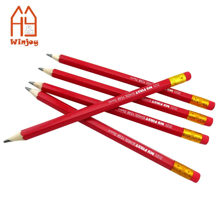jumbo pencils with custom brand or logo, advertising mechanical logo pencil,big hexagonal pencil with eraser top.