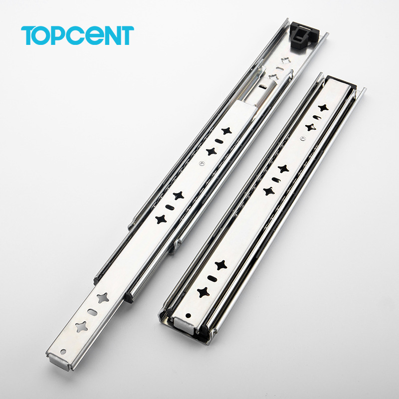 TOPCENT Full Extension 3 Section Industrial Ball Bearing heavy duty drawer slides rail with lock