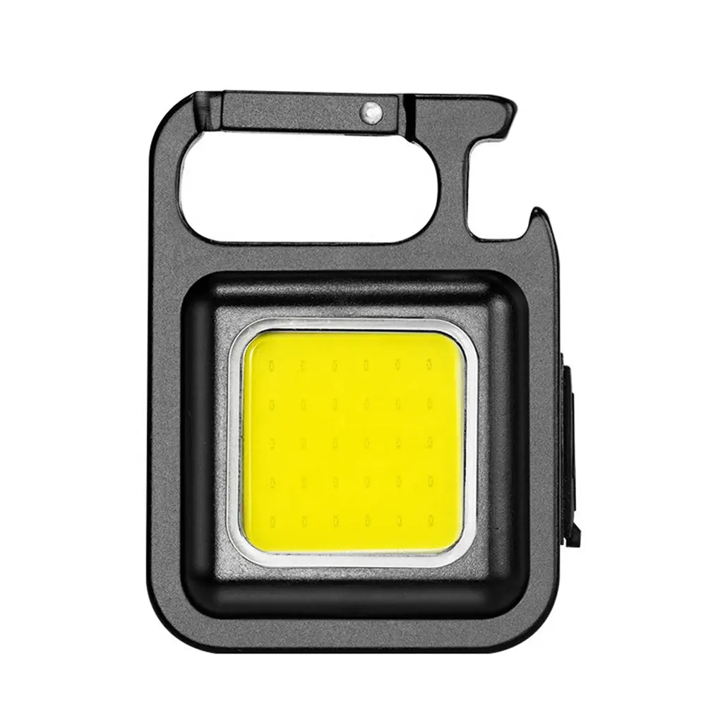 Rechargeable 4 Light Modes Portable Pocket Light Keychain Mini Flashlight With Bottle Opener,Magnet Base,Folding Bracket