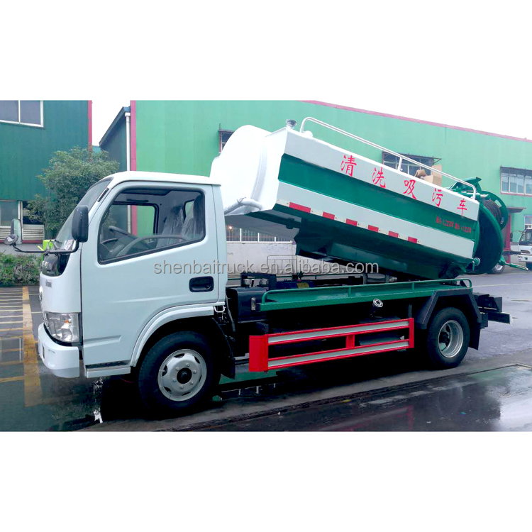 Dongfeng 4-5CBM Multi Function Sludges Sewer Fecal Sewage Suction Vehicle Vacuum Suction Pressure Cleaning Truck