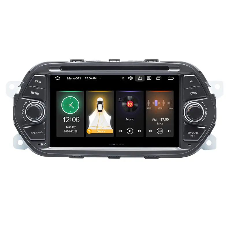 Автомагнитола MEKEDE 7 дюймов, мультимедийный плеер на Android 11, 2 ГБ 16 ГБ, с GPS Навигатором, с DVD, для Fiat Tipo Egea, Типоразмер 1 din