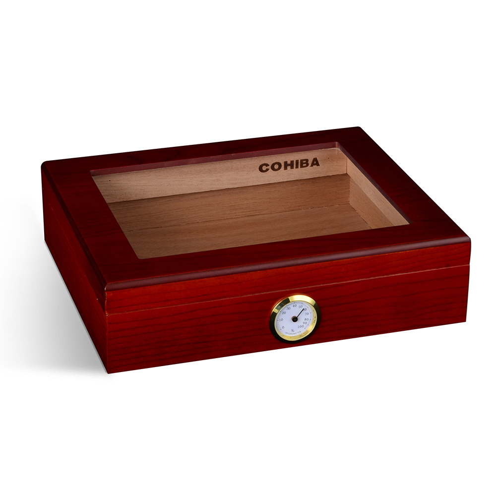 FUREN 10,2*8,7*3 в Amazon, хит продаж, ручная работа, хьюмидор для сигар со стеклянной крышкой, одна коробка для сигар с гигрометром, увлажнитель