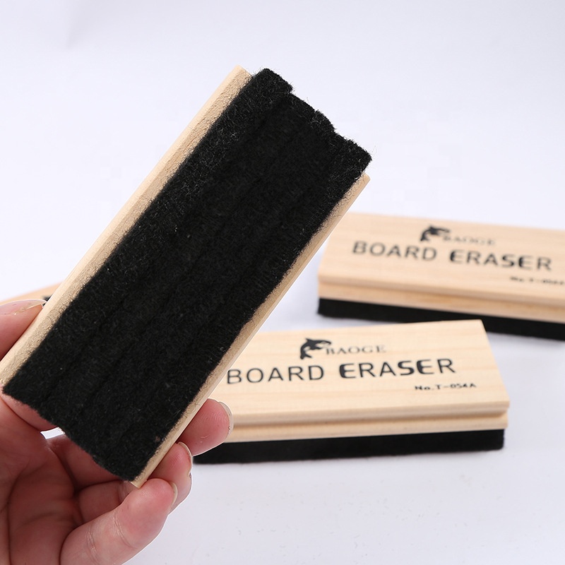 Factory Direct sales Burr free smooth wood color wooden handle board eraser blackboard eraser for School