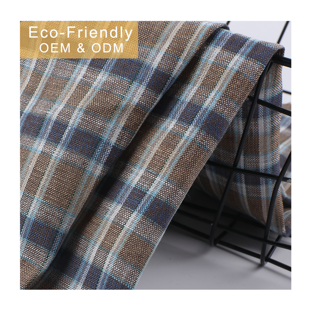 Organic 100% Linen Comfortable Soft Linen Fabric Plaid Yarn-Dyed Textile Pure Linen Checkered Fabric for Clothing and Home