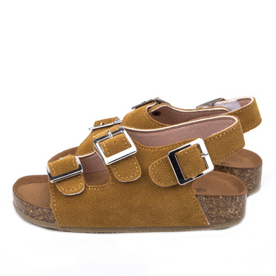 2021 Summer Boys and Girls Leather Sandals EU23-34 Children Beach Shoes Non-slip Casual Toddler Sandals 2-12 Years