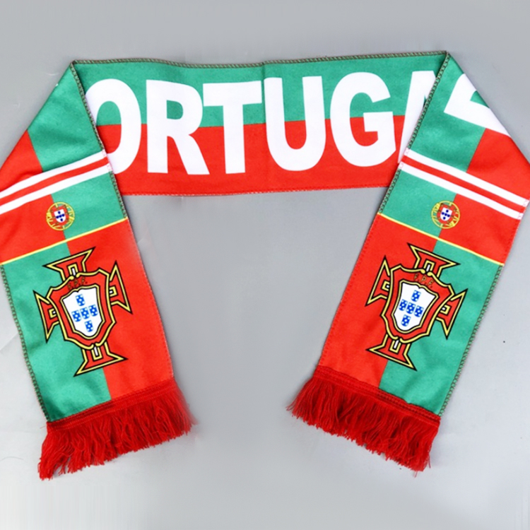 High Quality Wholesale Customized Double Sided Fan Knitted Sports Acrylic Soccer Club Football Fan Scarf