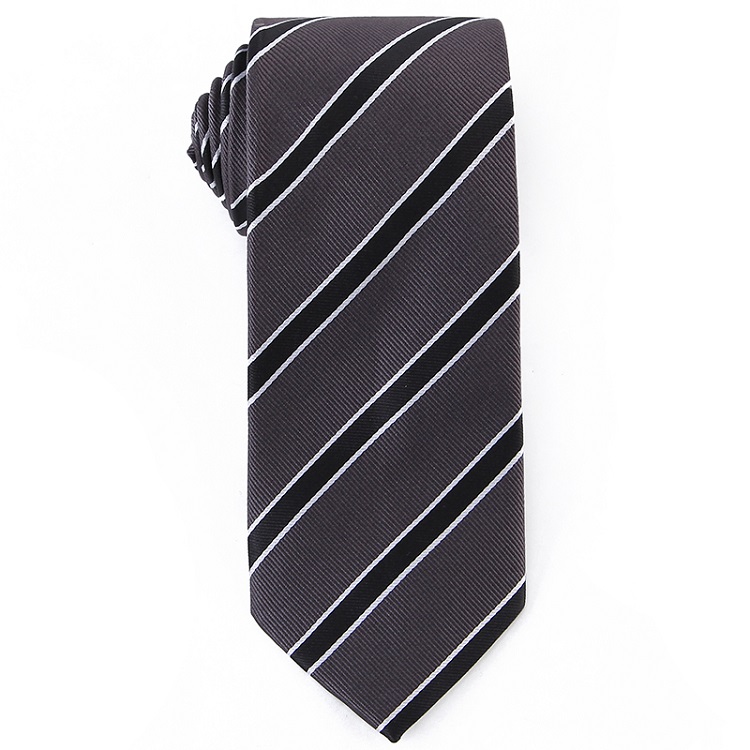 Custom Company Logo Tie Pink Stripes Necktie Woven Jacquard Neck Ties