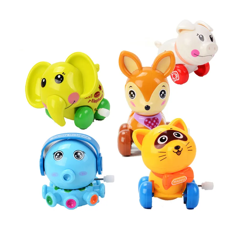 Hot Selling Various Plastic Cartoon Animal Clockwork Toys Children Winding Animal Toys