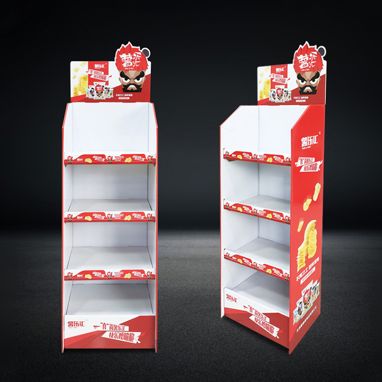 Multilayer Deck Booth Paper Exhibition Stand Supermarket Tasting Expo Products Display