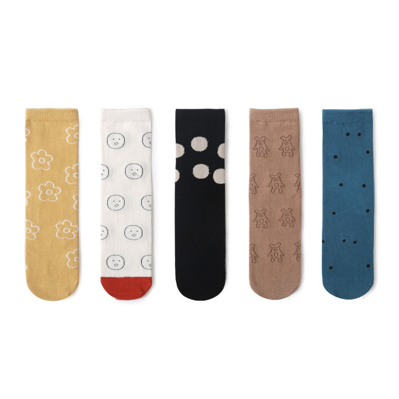 RTS Young Girls Cotton Dots Socks Knee High Tights Baby Boy Girl Cartoon Sock Ready to Ship