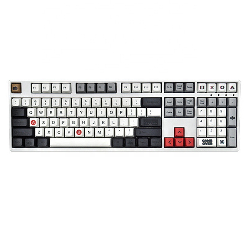 Single Sided Thermal Sublimation Keycap PBT Red White Game Console /NE5 Theme 108 Keys For Mechanical Keyboard