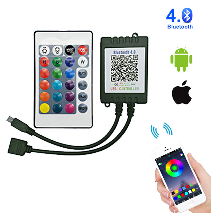 Bluetooth wireless RGB 24Key controller Smart mobile App controller for RGB strip module pixel