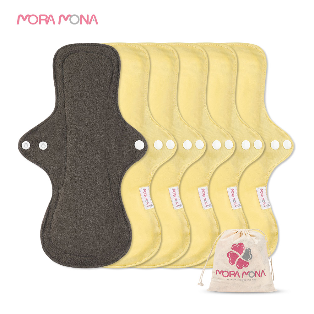 Многоразовая женская гигиеническая салфетка Mora Mon, менструальная прокладка, моющаяся, с бамбуковым углем внутри