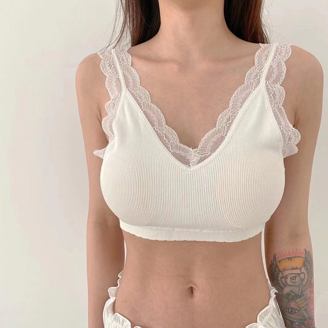 Women Summer Tank Top High Quality Bra Lace Bralette Hollow Out Tank Crop Top Ladies 2021 Crop Top Bra