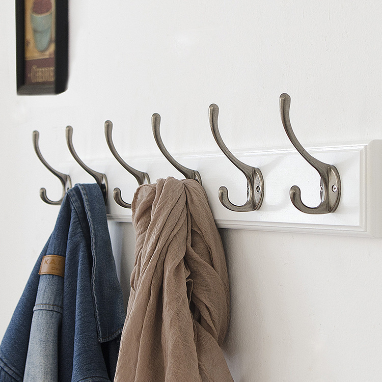 Wholesale Cheap Zinc Alloy Toilet Bathroom 4 5 6 7 8 Prong Coat And Hat Wall Mounted Hooks & Racks With Wooden Shelf For Kitchen