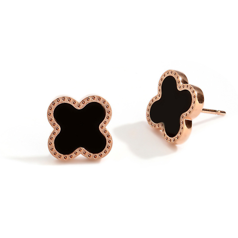 Amazon модные серьги-гвоздики из нержавеющей стали 18k золота женские серьги с четырьмя листьями клевера