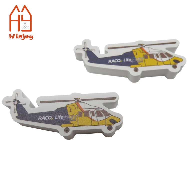 Made from vulcanized rubber aircraft eraser customized color printing model eraser