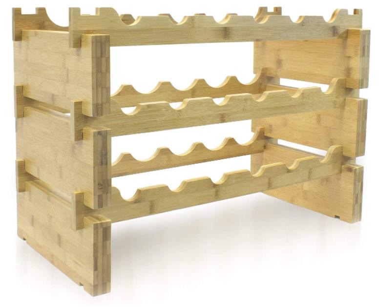 Stackable Bamboo Wine Rack