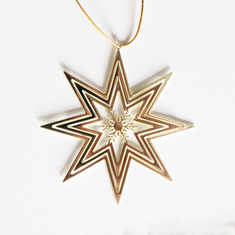 Christmas Decoration Brass Metal 3D Anise Star hanging Ornaments