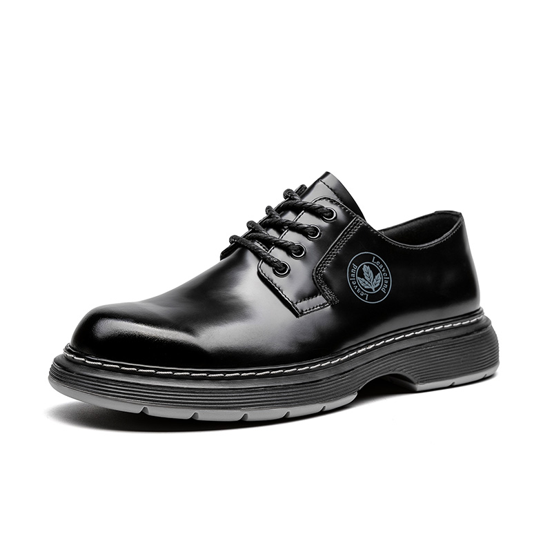 Leaveland Factory Stylish Direct Lightweight Comfortable Anti-slip Lace-up Office Business Shoes Mens Office Leather Shoes
