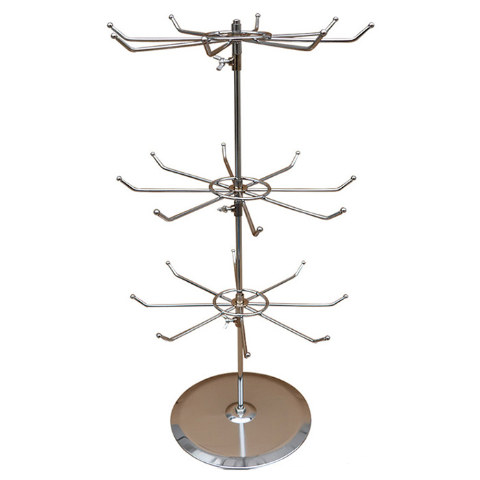 Modern Chromed Retail Metal Hanging Hat Socks Display Rack Stands Metal Accessories Wire Display Spinner Rack