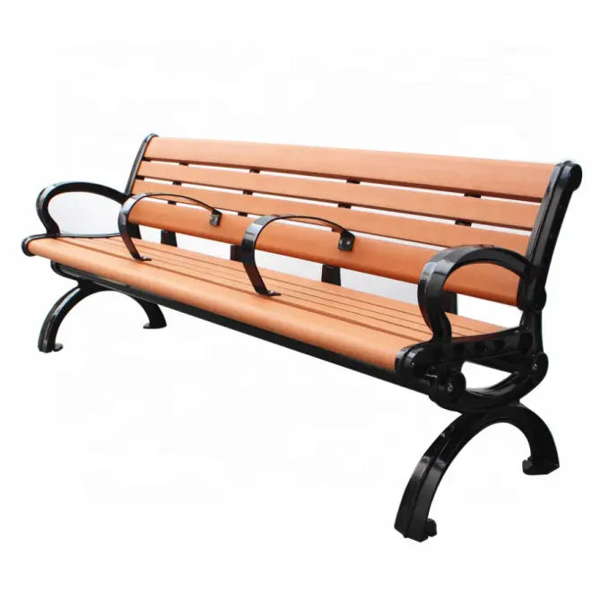 Casting aluminum and recycled plastic outdoor park garden bench seat with back