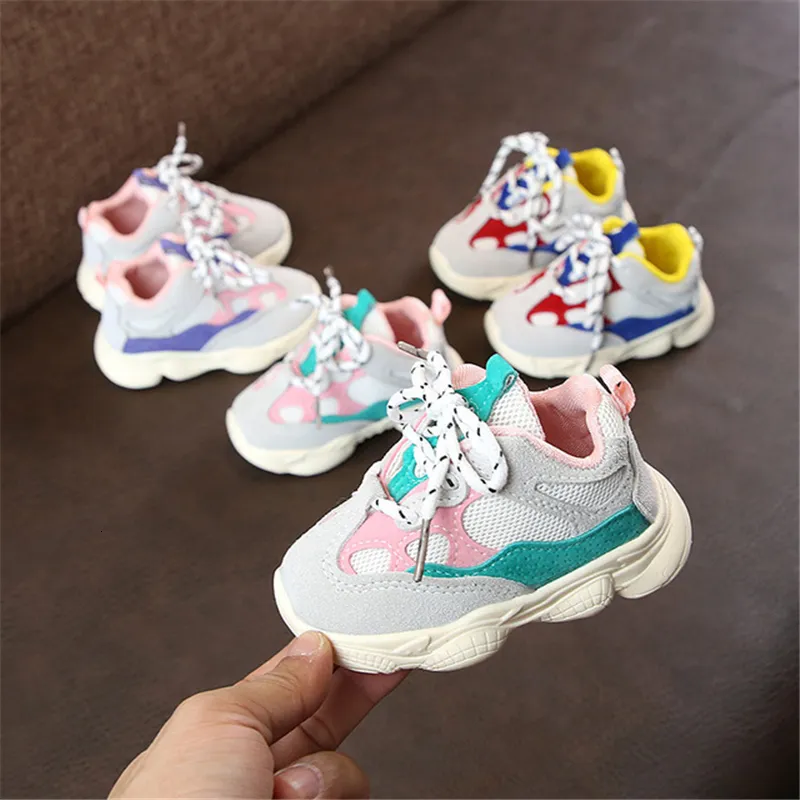 Girls Shoes Baby Girl Boy Toddler Shoes Infant Casual Running Shoes Soft Bottom Comfortable Stitching Color Children Sneaker