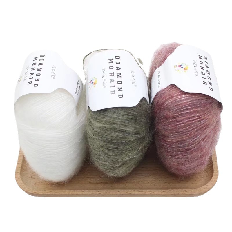 Manufacturers direct multi-color knitted soft mohair yarn quality crochet yarn