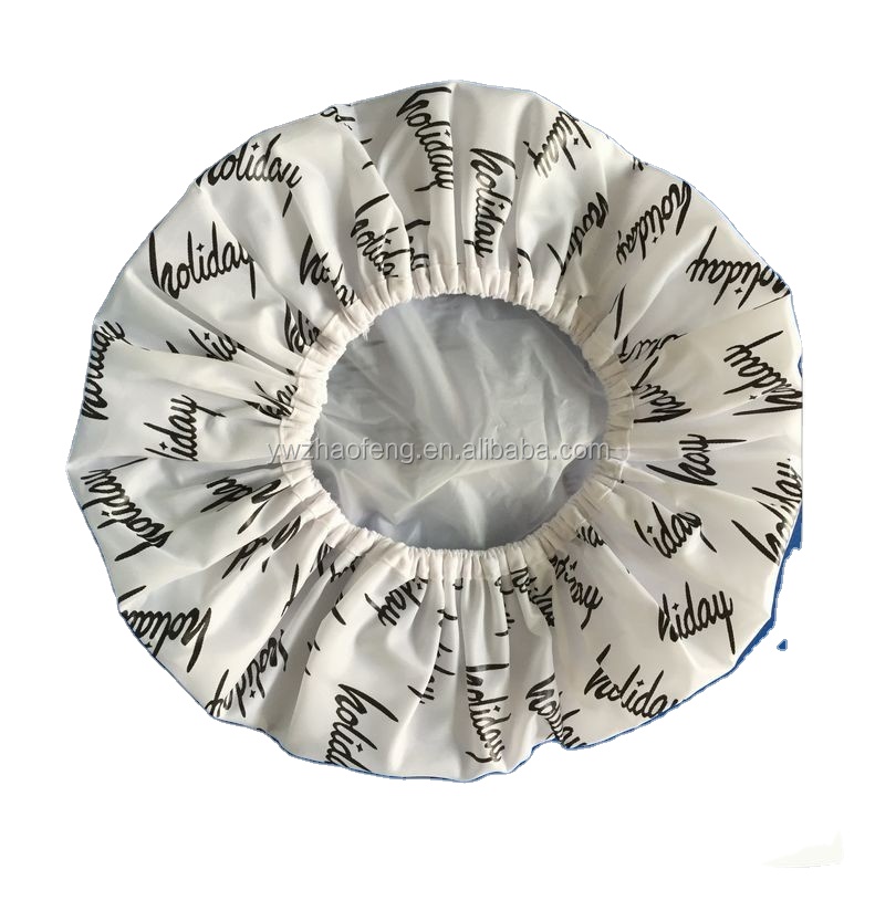 Printed Logo Double Layer Shower Cap Custom Waterproof Shower Cap