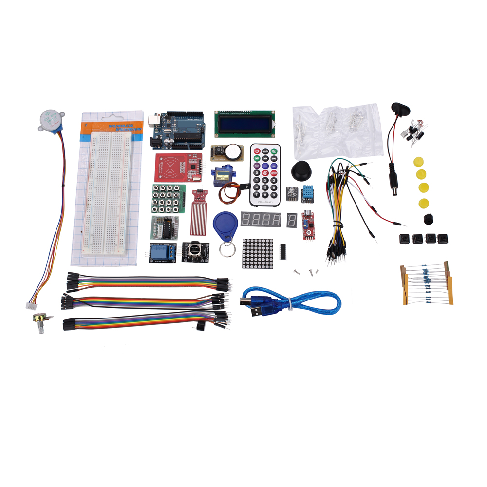 Okystar OEM/ODM Бесплатная доставка Электронный DIY Набор RFID UNO R3 стартовый набор Модернизированный обучающий костюм с розничной коробкой