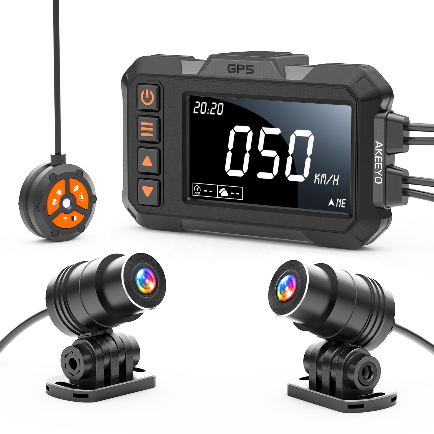 Мотоцикл видео рекордер IP67 Dash cam Dual 2 канала объектив спереди и сзади 1080P резервная камера с Wi-Fi, 3 "IPS экран