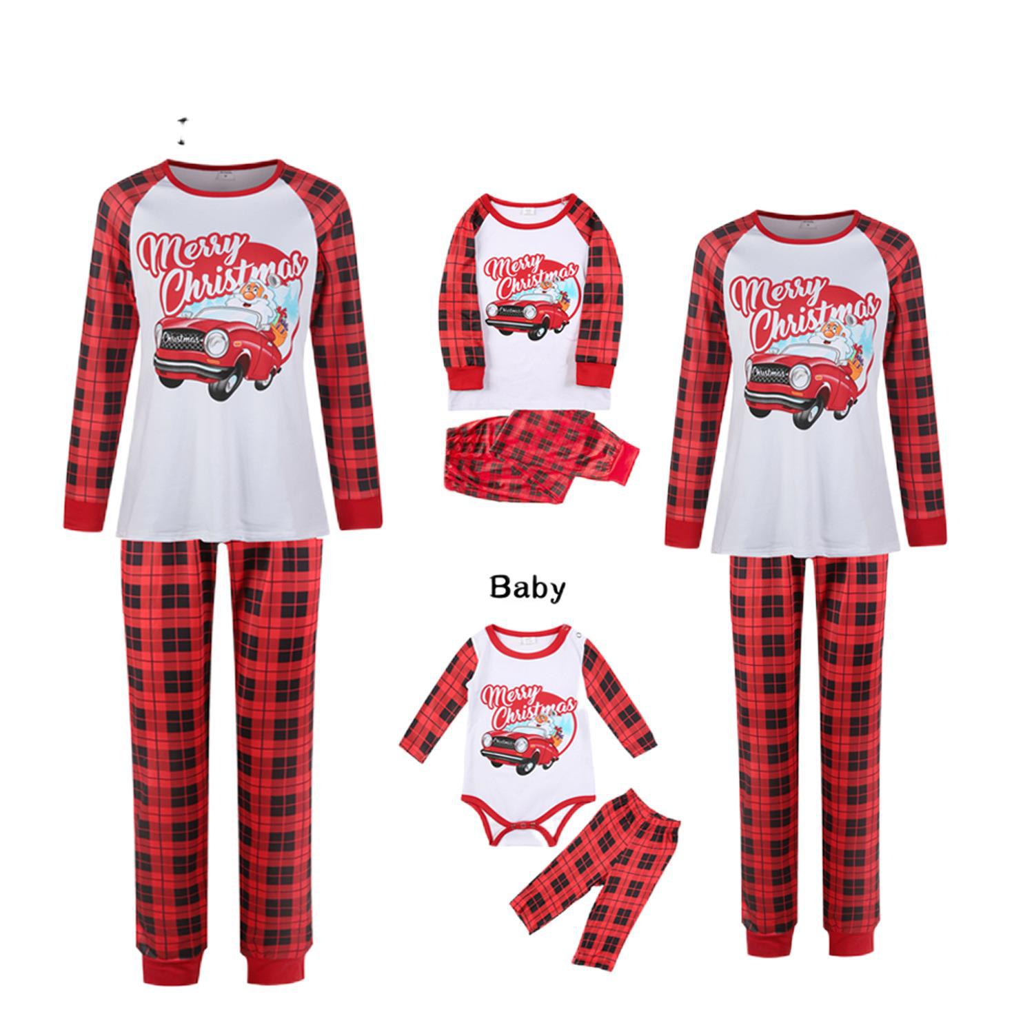 family matching cloth family clothes matching christmas pajamas Father Son Sleepcoat Romper Baby Mother Daughter Clothes Cartoon