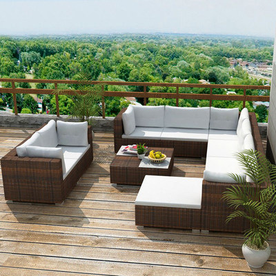 modern courtyard outdoor patio furniture garden rattan wicker chair corner lounge sofa garden sofas sets