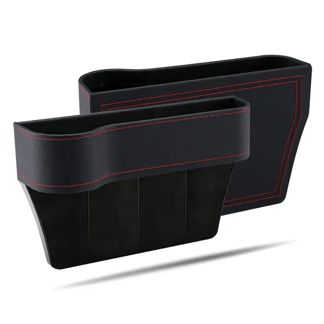 New Luxury PU Leather Car Seat Side Gap Filler Car gap storage box driver trunk cargo organizer foldable