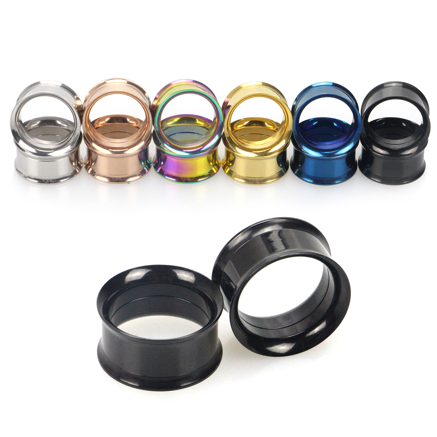 VRIUA 316L Stainless Steel Ear Plugs and Tunnels Ear Piercings Earlets Screwed Earring Expander Ear Gauges Body Jewelry Piercing