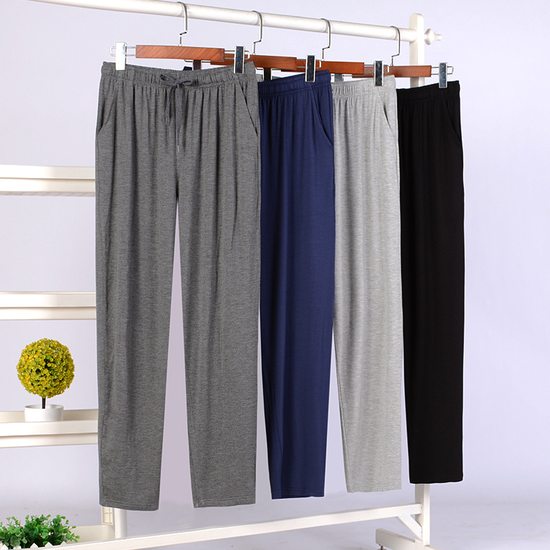 Large size casual loose trousers striped long johns thin men's home wear