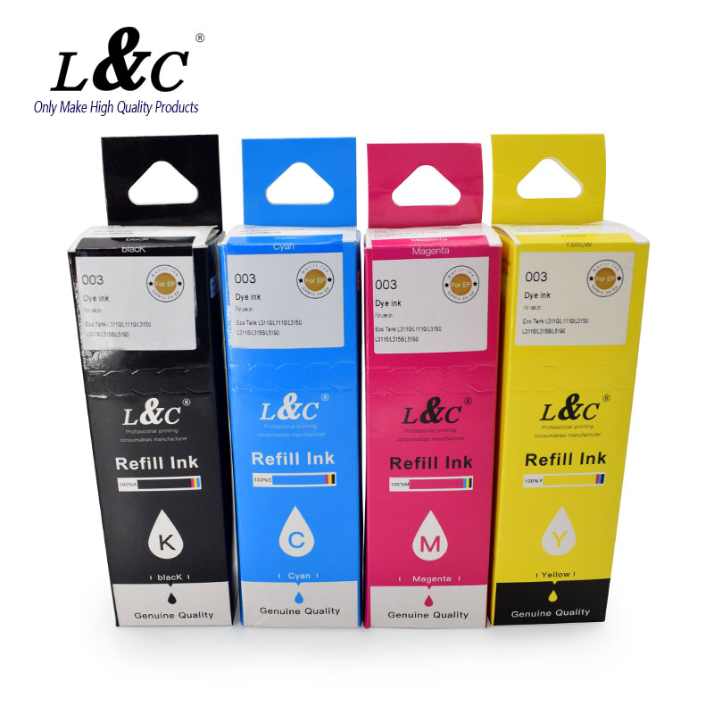 Wholesales EP003 001 002 003 004 Color Refill Ink Dye Ink Compatible For Epson Printer L3118