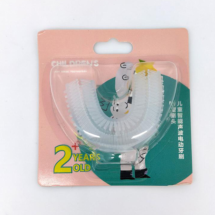 Convl 2-6 Years Old Kids U Shape Toothbrush Head Food Grade 360 Degree Liquid Silicone Brush Head