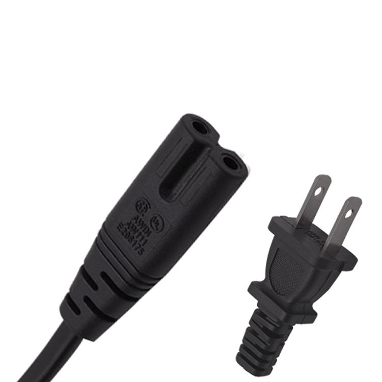 Высокое качество 120V 2 зубец AC шнур питания ноутбука черный Рисунок 8 удлинитель
