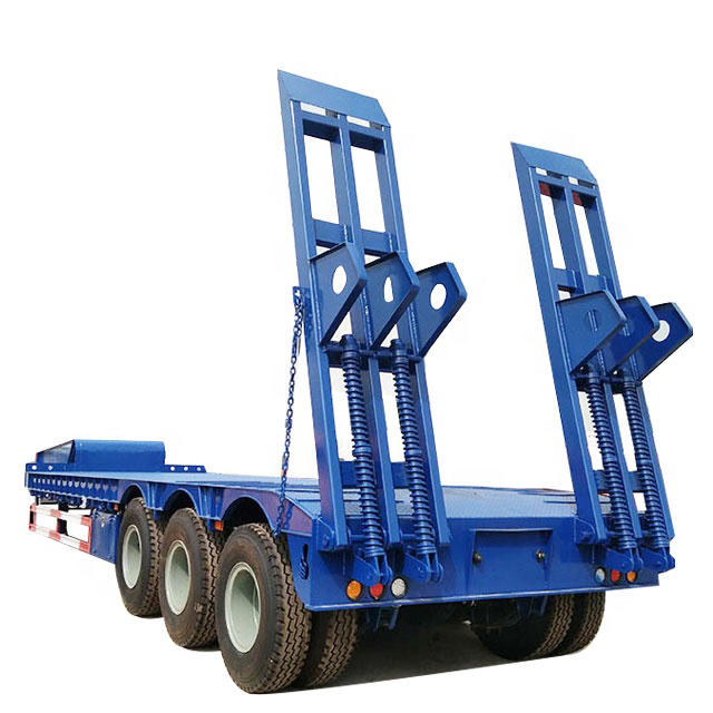 China factory wholesale 3 axle Lowboy trailer Lowbed semi trailer for sale