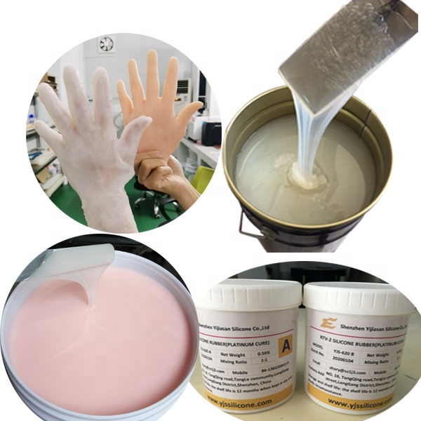 Non-sticky RTV2 soft shore 00 RTV-2 Food Grade Life Casting Silicone Rubber For Body Parts Making