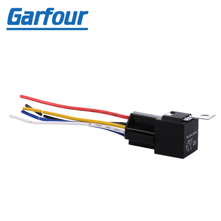 5 pin 12v 30A/40A авто реле Автомобильная spdt & релейная розетка с хвостовыми проводами 15 см