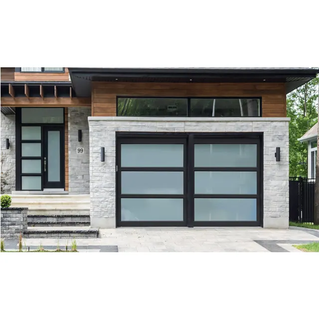 Insulated Roller Shutter Electric Black Color Garage Door Automatic With Colorful PU Foam Slats