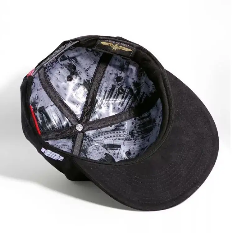 Wholesale Vintage Custom 3D Embroidery Logo Designer 5 Panel Cotton Hat Silk Lined Hip Hop Baseball Cap For Men